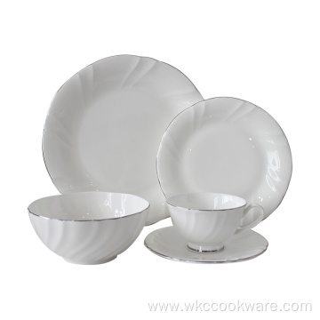 New Design With Sliver Color Ceramic Porcelain Dinnerware